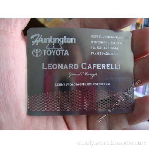 Etched Stainless Steel Card